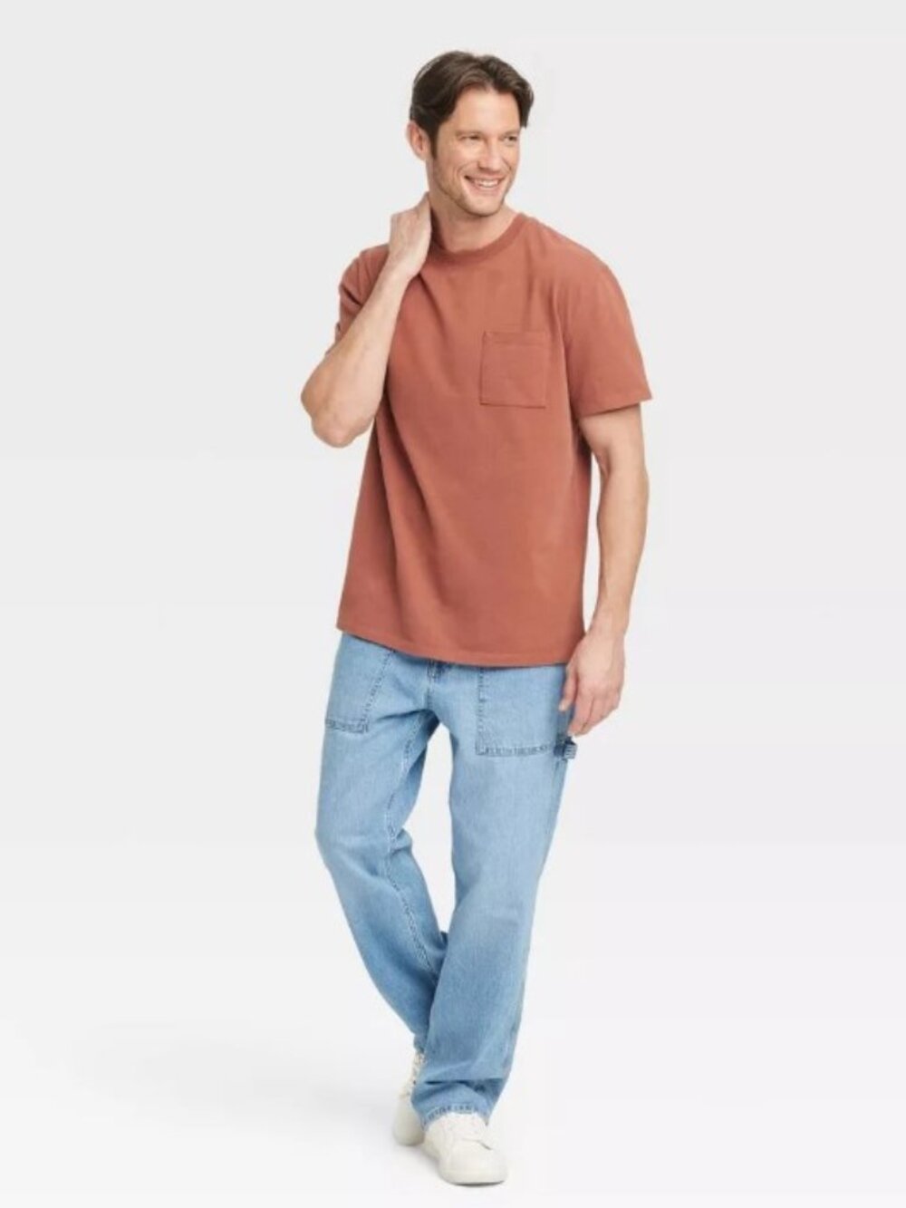 NWT Goodfellow & Co. Men's Vintage BROWN Short Sleeve Pocket T-Shirt SZ  X-Larg
